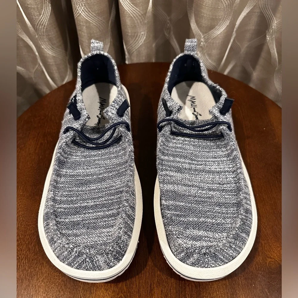 Maui & Sons Men’s Boat Shoes Gray Fabric Slip-On Casual Size: 11